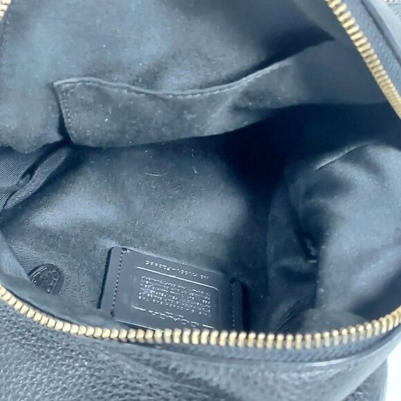 Coach Mini Pebble Leather Backpack Black Gold Hardware Charlie Style Bag Purse - Picture 5 of 9